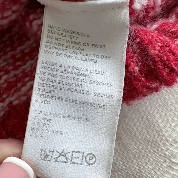 Anthropologie Striped FunnelNeck Sweater Linnea Wool Blend XL Cabincore Nautical - Picture 6 of 7